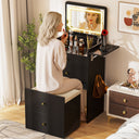 COMHOMA Small 3 in 1 Makeup Vanity Desk with Mirror and Lights B400