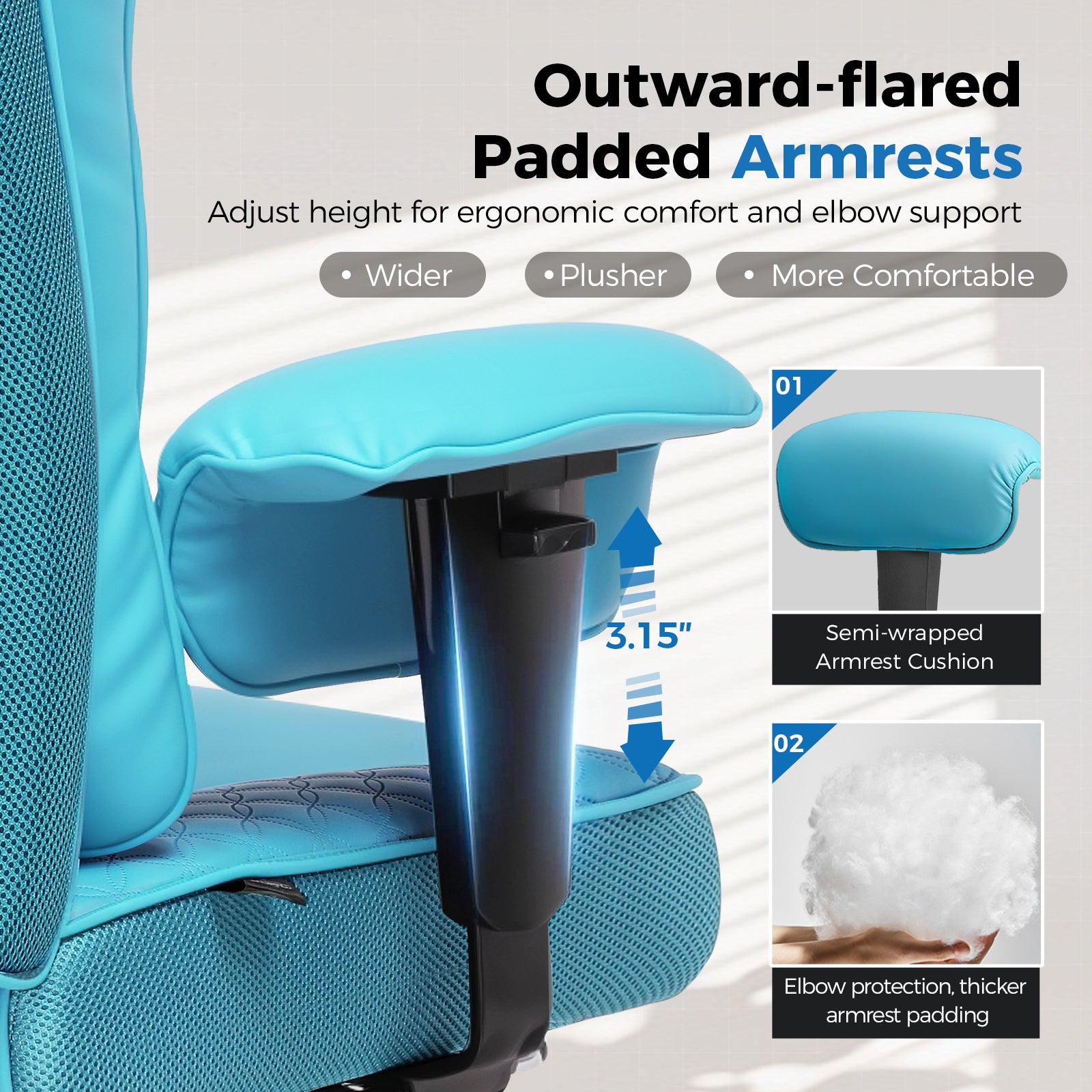 COMHOMA Big Headrest 400LBS Big and Tall Office Chair CH610