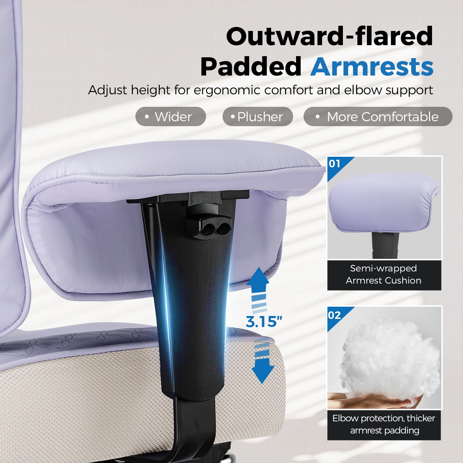 COMHOMA Big Headrest 400LBS Big and Tall Office Chair CH610