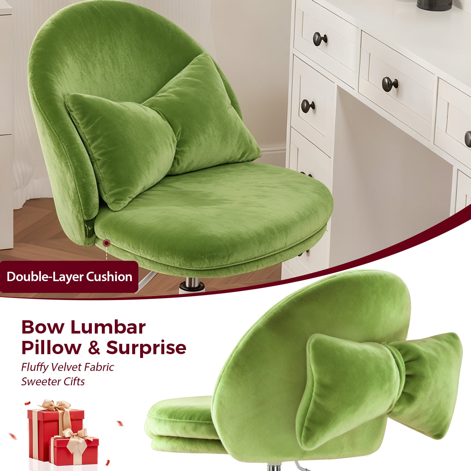 VINGLI Modern Multifunctional Criss Cross Chair For Office/Vanity/Kitchen CH710