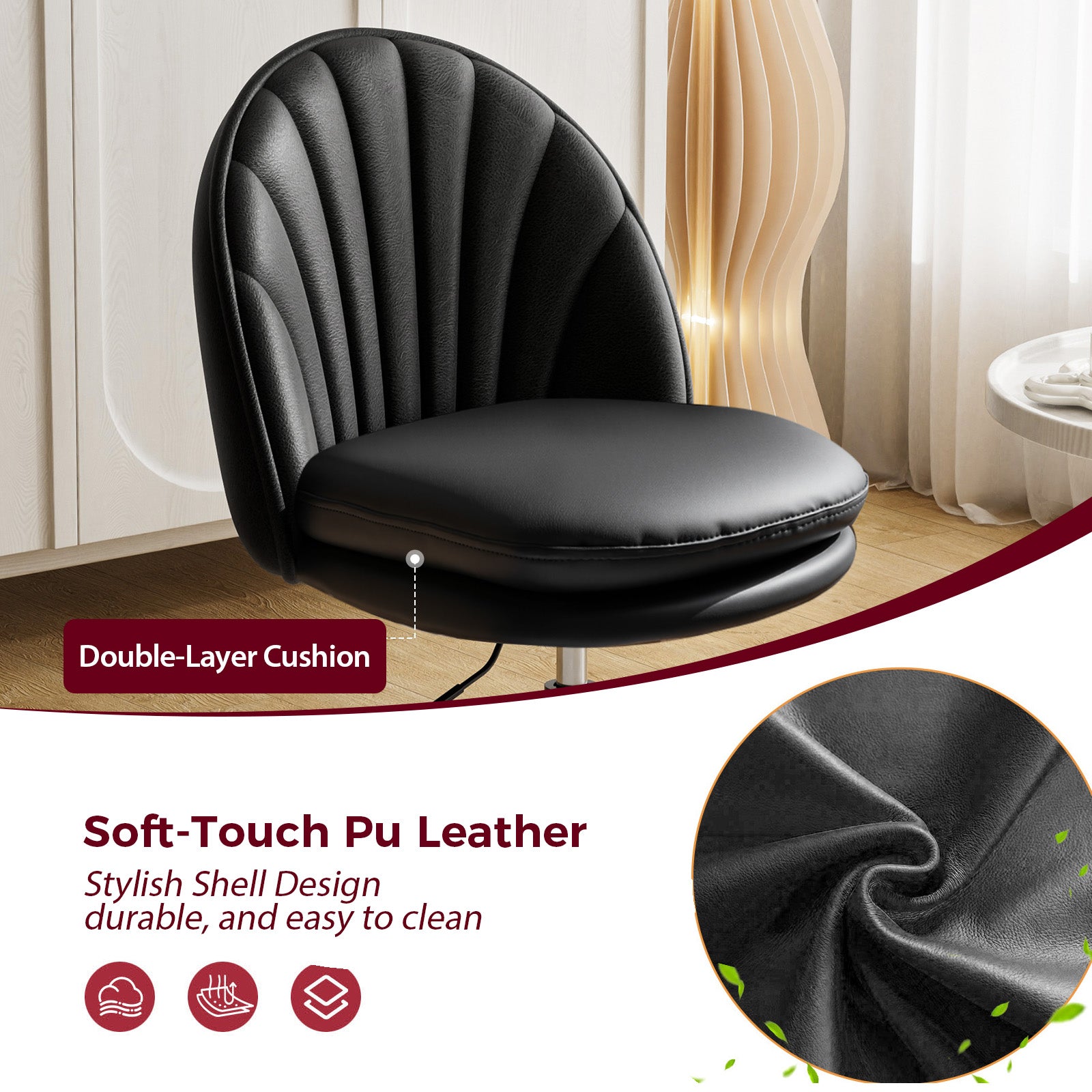 GTPLAYER Small Criss Cross Office Chair, Vanity Chair CH710
