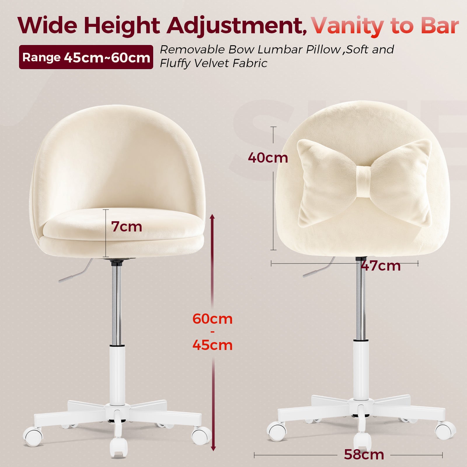 VINGLI Modern Multifunctional Criss Cross Chair For Office/Vanity/Kitchen CH710