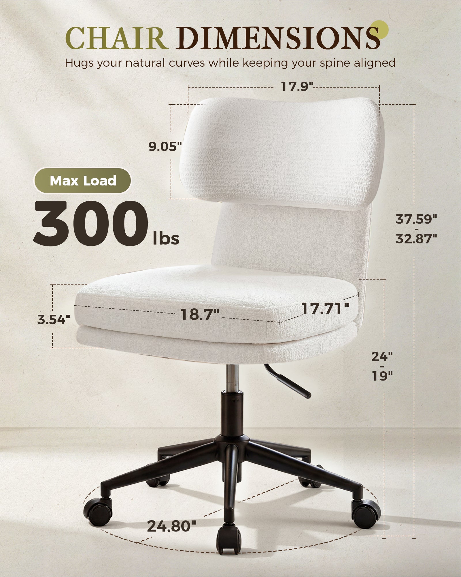 Mid Century Modern Office/Vanity/Dinning Chair CH400-Lucklife