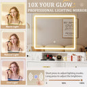 COMHOMA Large Vanity Desk with 3 Lighting & 7 Drawer, White B2002