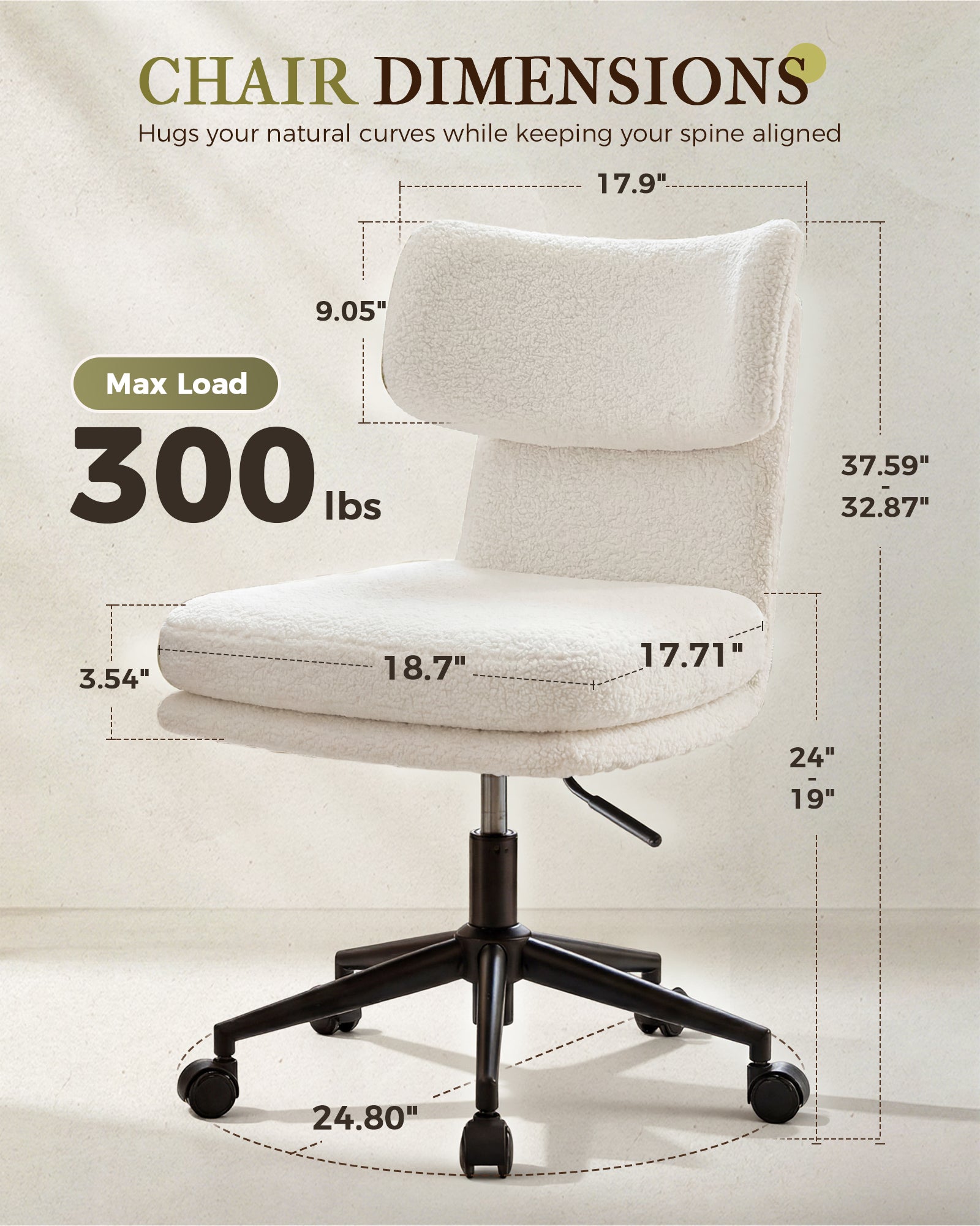 Mid Century Modern Office/Vanity/Dinning Chair CH400-Lucklife