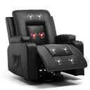 COMHOMA PU Massage Recliner with Swivel, Heat & Cup Holders H7134