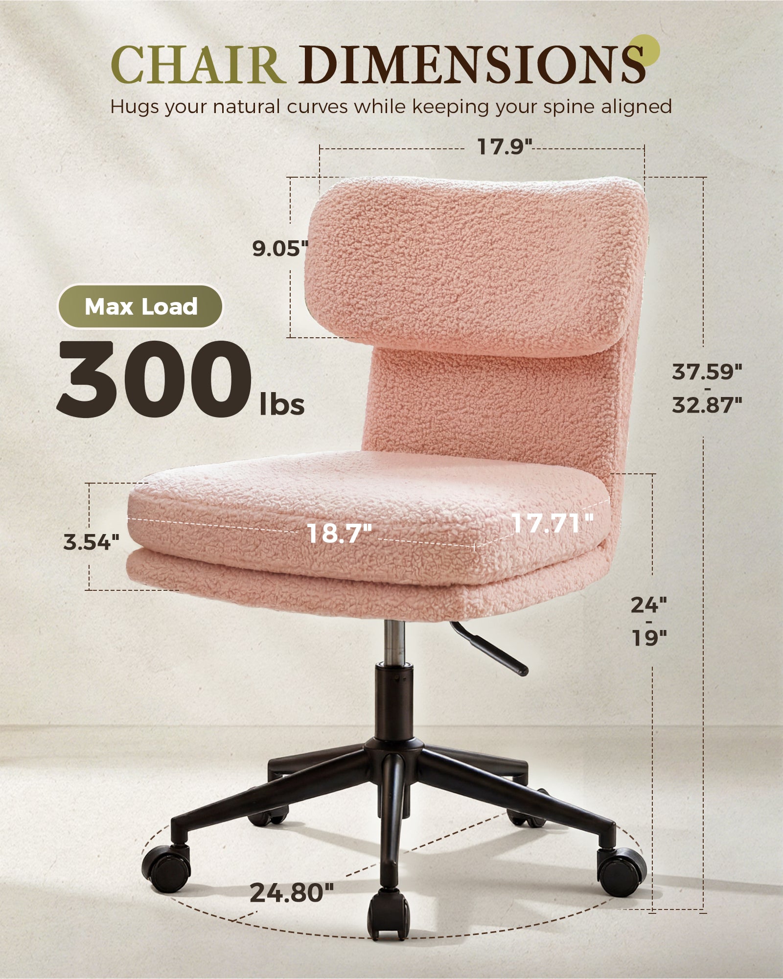 Mid Century Modern Office/Vanity/Dinning Chair CH400-Lucklife