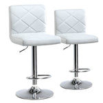 COMHOMA Bar Stools, Modern PU Leather Swivel Adjustable Hydraulic Bar Stool With 16.1” Wide Base Square Counter Bar Stool Set of 2,-H0052