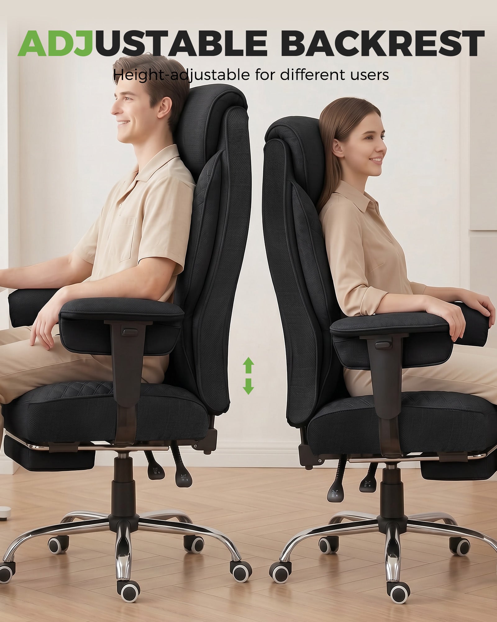[Mid-Year Sale] COMHOMA Upgraded Big and Tall Office Chair 400LBS with Pillow & Adjustable Armrest CH510/CH511