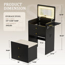 COMHOMA Small 3 in 1 Makeup Vanity Desk with Mirror and Lights B400