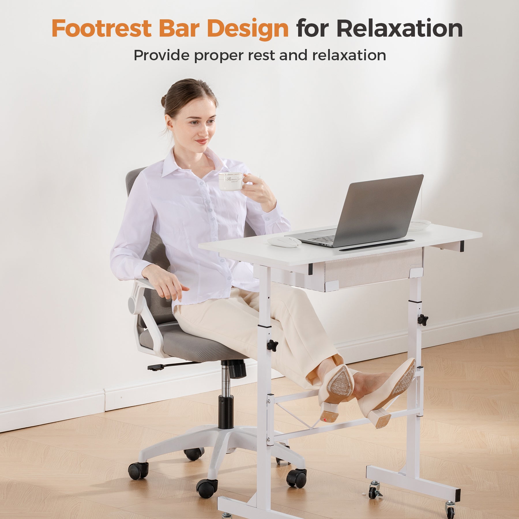 COMHOMA Small Adjustable Standing Desk & Tiltable Tabletop DH005