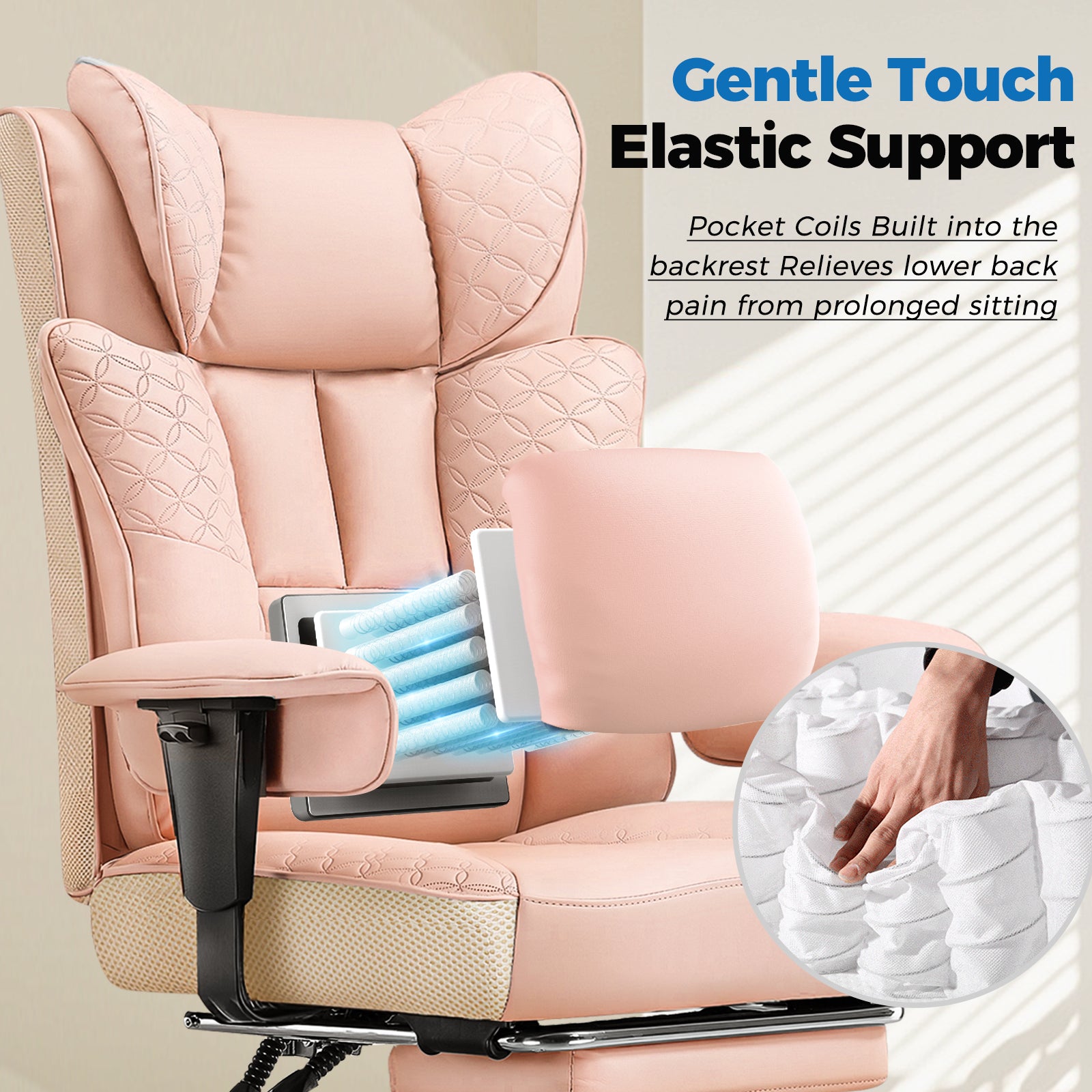 COMHOMA Big Headrest 400LBS Big and Tall Office Chair CH610