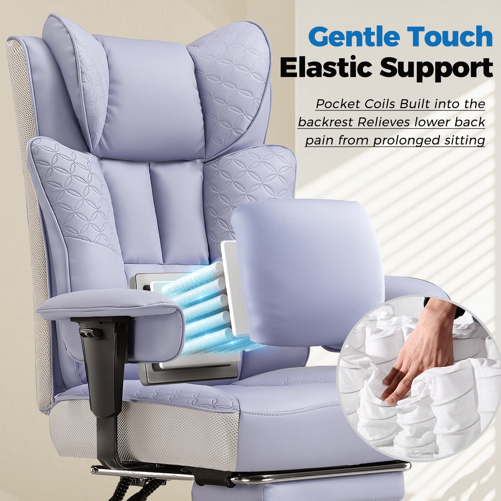 COMHOMA Big Headrest 400LBS Big and Tall Office Chair CH610