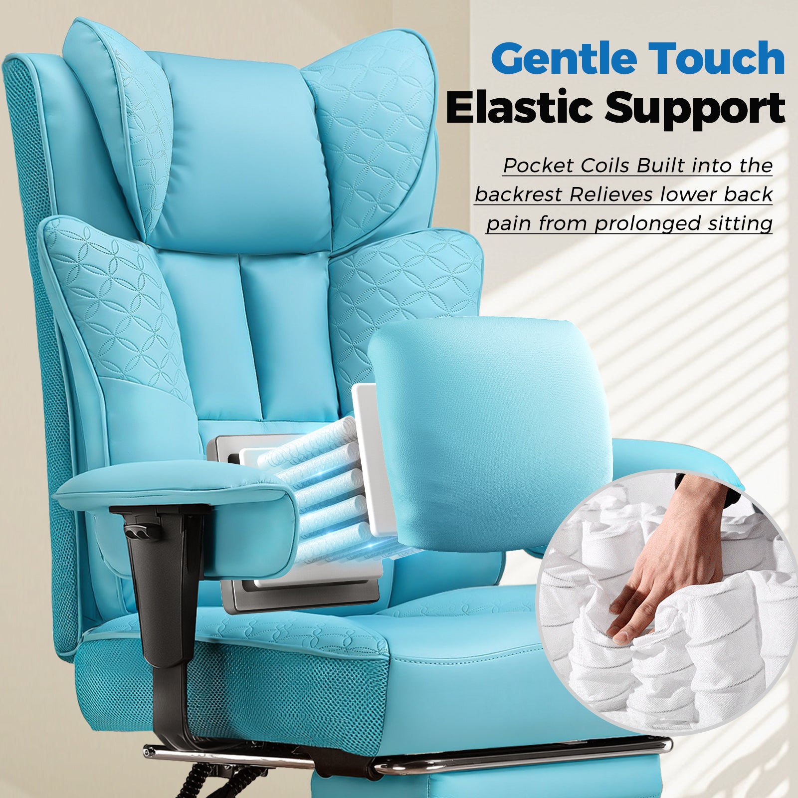 COMHOMA Big Headrest 400LBS Big and Tall Office Chair CH610