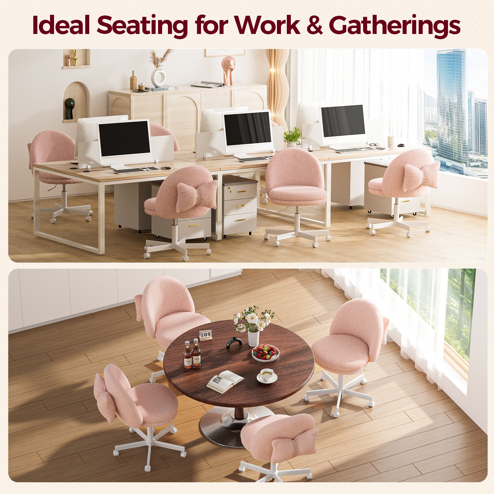 COMHOMA Small Criss Cross Office Chair, Vanity Chair CH710