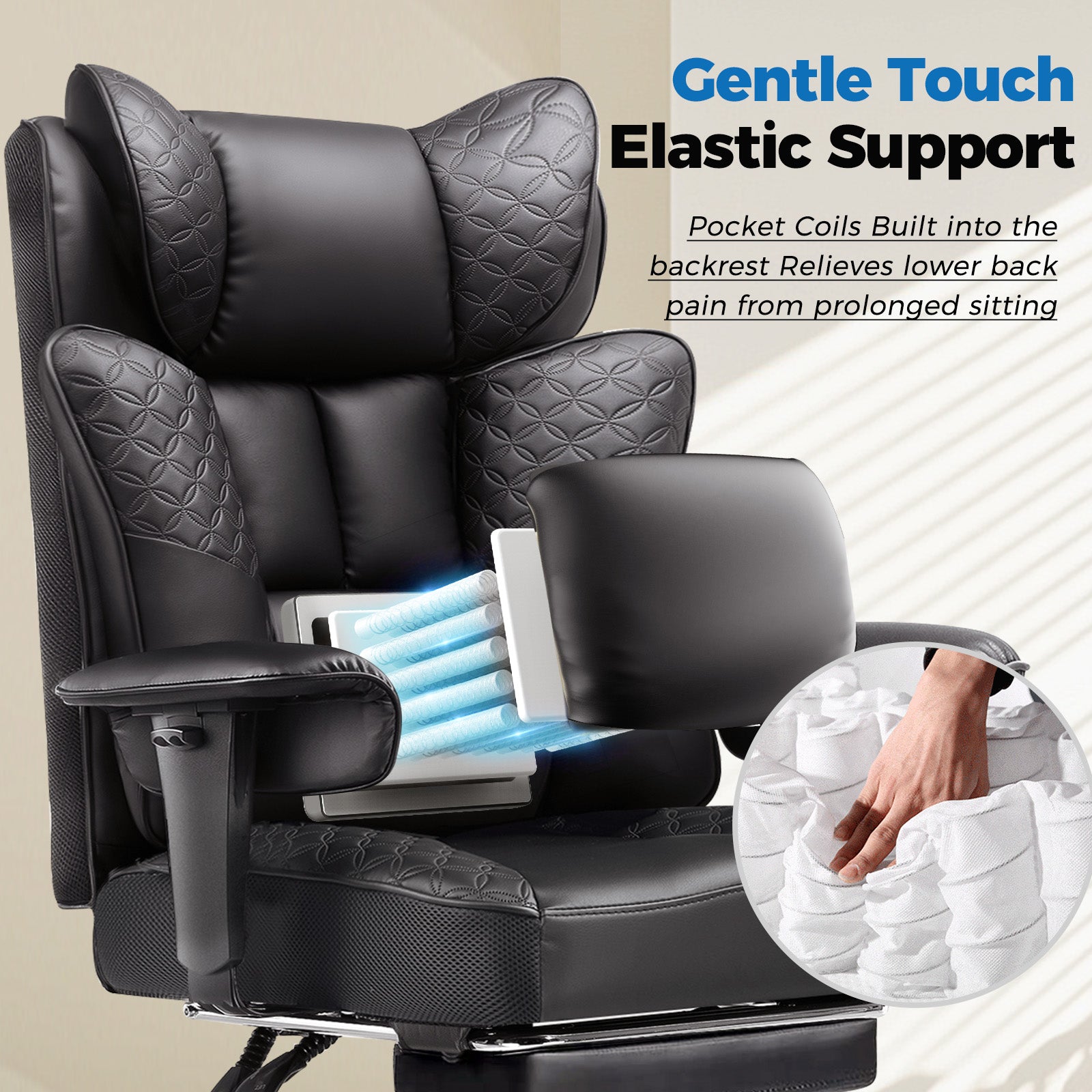 COMHOMA Big Headrest 400LBS Big and Tall Office Chair CH610