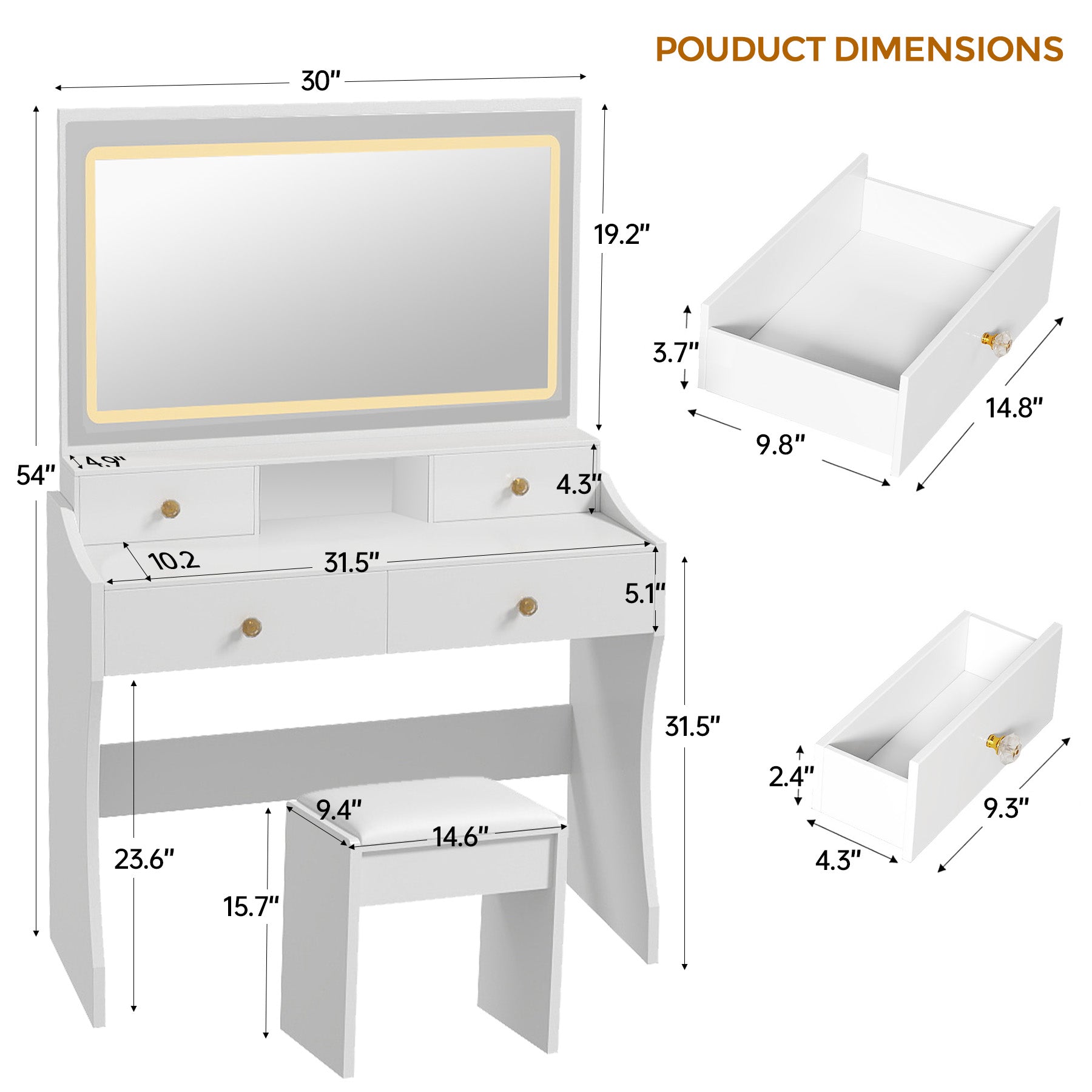 COMHOMA Makeup Vanity Desk B200