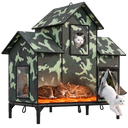LUCKLIFE® Extra Large Heated Cat House for Outside, 100% Weatherproof, 27.9"W x 16.5"D x 32.7"H, PET07