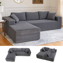 COMHOMA Modular Sectional Couch with L/R-Shape Chaise, Corduroy Upholstery & No Assembly Required B10
