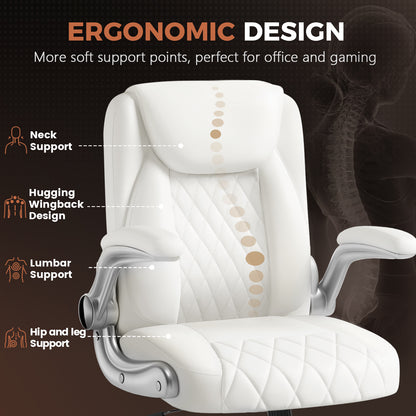 COMHOMA Big and Tall Office Chair, 400LBS Wide Seat Ergonomic Chair, High Back Executive Leather Chair CH227