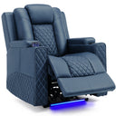 COMHOMA PU Leather Massage Recliner with LED Lighting H7137
