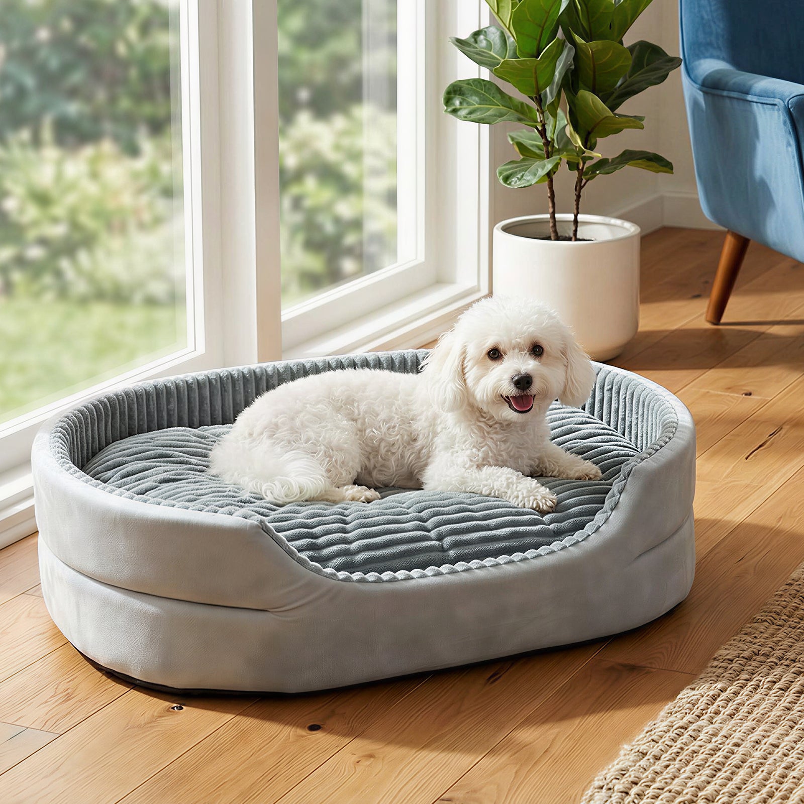 Comhoma Dog & Cat Bed DX-QC-DH, Washable Granular Sponge Cuddler Pet Bed Non-Slip Bottom Nest Bed for Small Medium Large Dogs and Cats