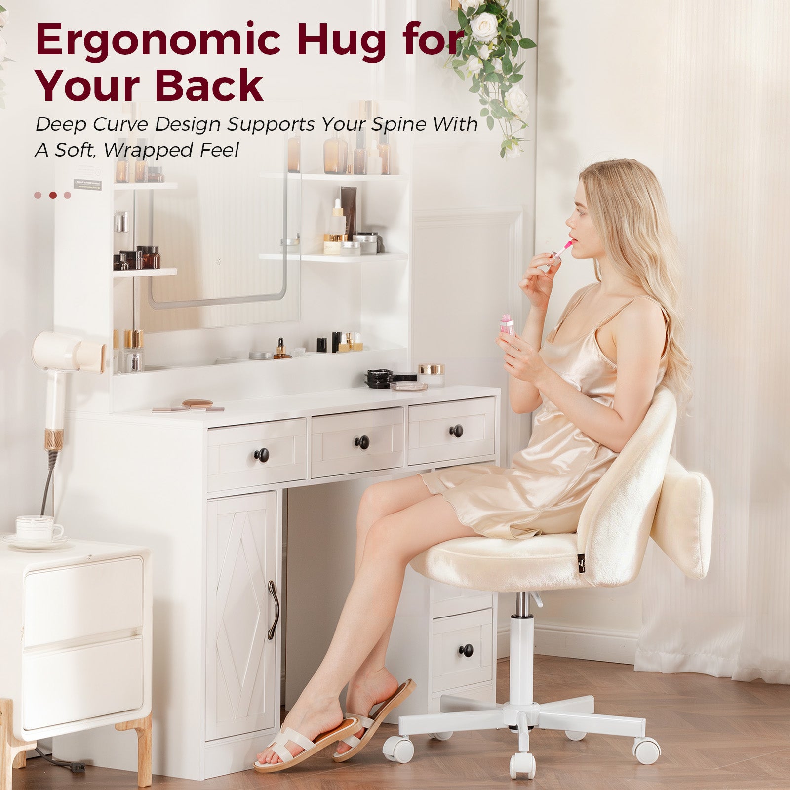 VINGLI Modern Multifunctional Criss Cross Chair For Office/Vanity/Kitchen CH710