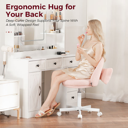 COMHOMA Small Criss Cross Office Chair, Vanity Chair CH710