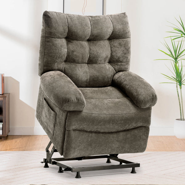 COMHOMA Power Lift Recliner Chair for Elderly, Fabric Electric Recliners Chair For Living Room,Brown