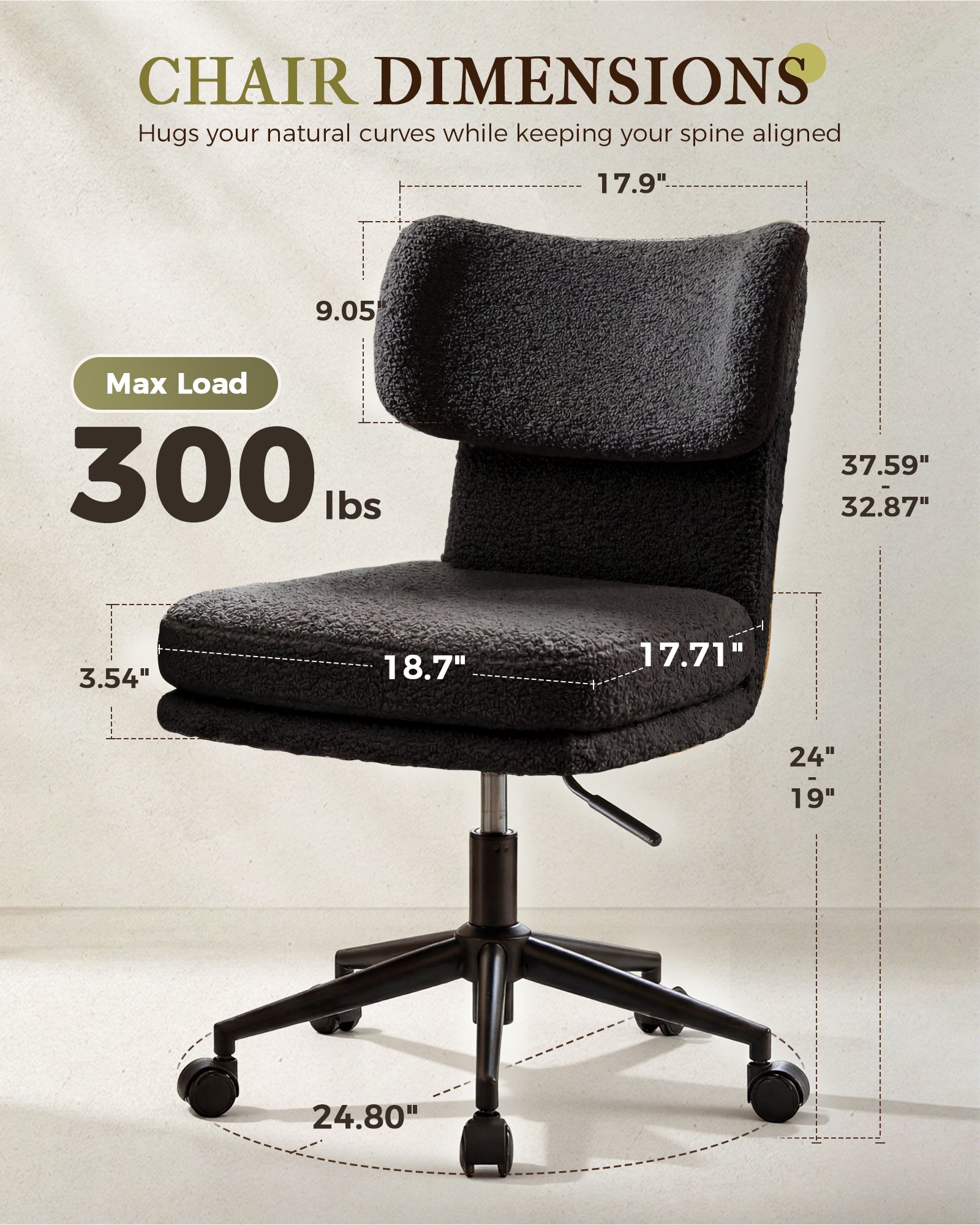 Mid Century Modern Office/Vanity/Dinning Chair CH400-Lucklife