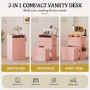 COMHOMA Small 3 in 1 Makeup Vanity Desk with Mirror and Lights B400