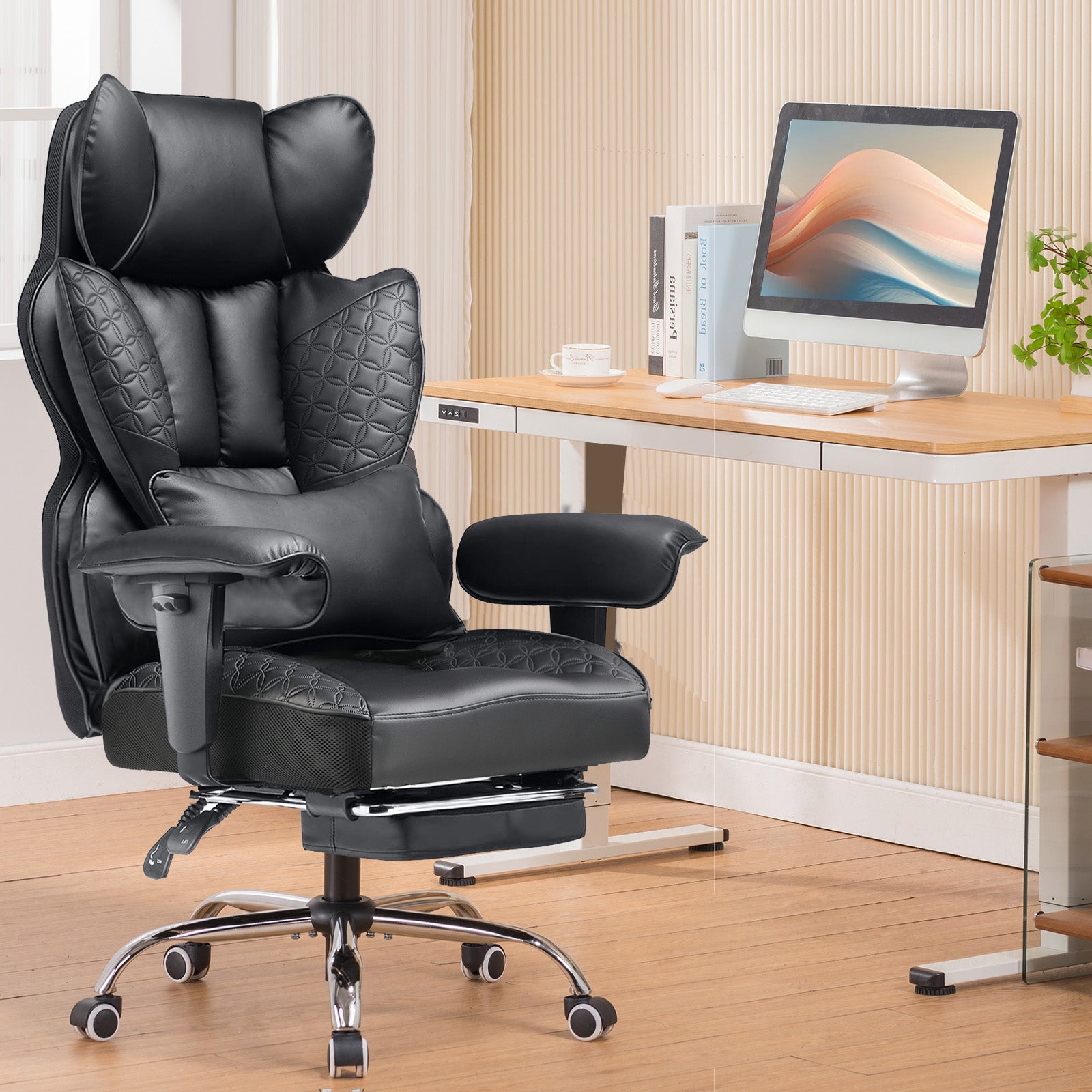 COMHOMA Big and Tall Office Chair 400LBS Wide Ergonomic Gaming Chair with adjustable armrest CH510