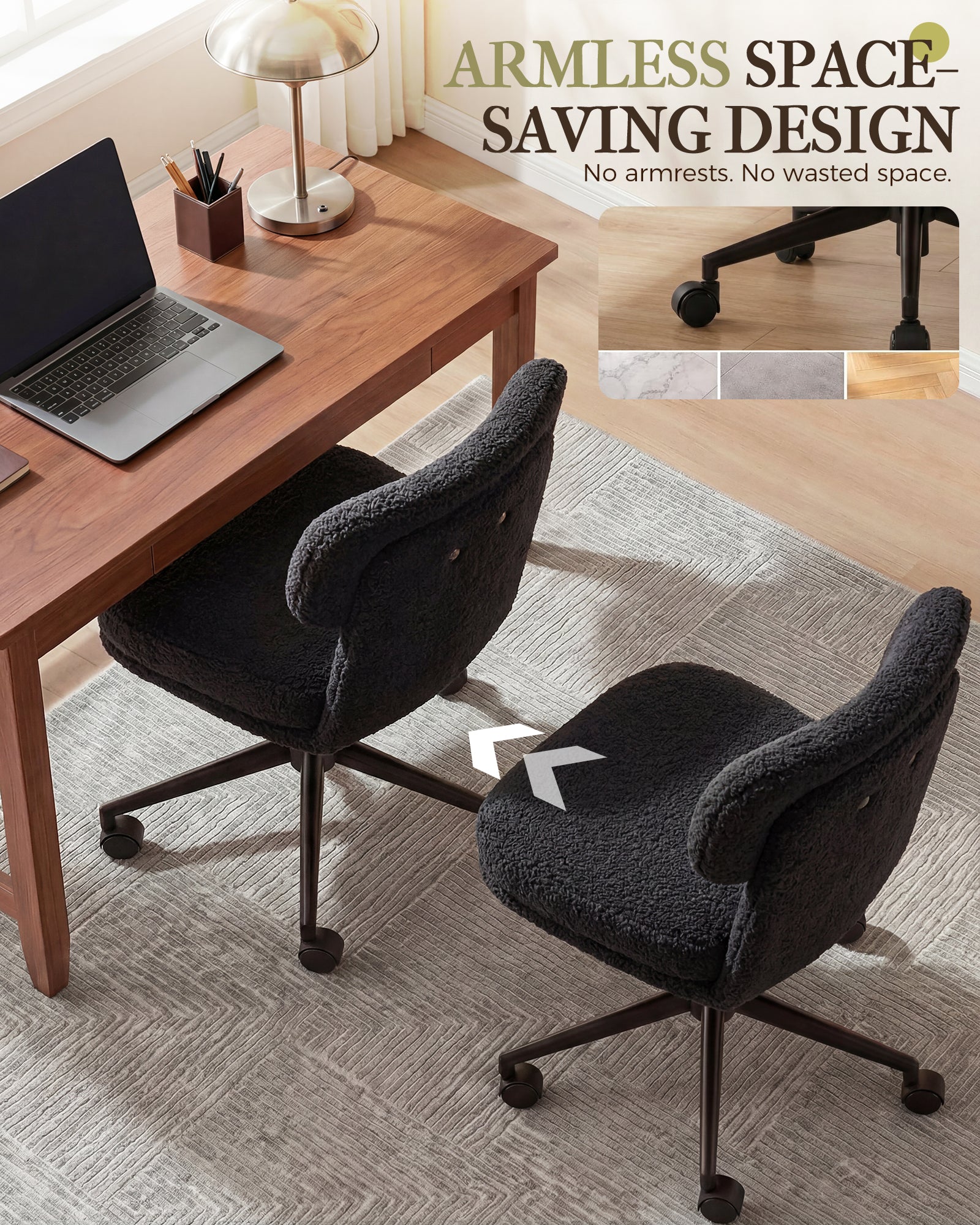 Mid Century Modern Office/Vanity/Dinning Chair CH400-Lucklife