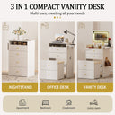 COMHOMA Small 3 in 1 Makeup Vanity Desk with Mirror and Lights B400