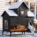 LUCKLIFE® Extra Large Heated Cat House for Outside, 100% Weatherproof, 27.9"W x 16.5"D x 32.7"H, PET07
