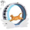 LUCKLIFE® 40" Metal Large Cat Exercise Wheel with Detachable Carpet & Teaser/Stickers, PET-CEW