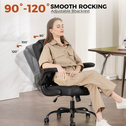 COMHOMA Big and Tall Office Chair, 400LBS Wide Seat Ergonomic Chair, High Back Executive Leather Chair CH227