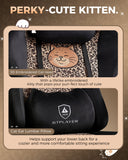 GTPLAYER Gaming Chair with Leopard Print Cat, Cute Velvet Fabric Ergonomic Office Chair with Footrest Headrest and Lumbar Support GTP710