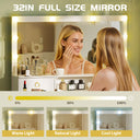 COMHOMA Makeup Vanity Desk with 4 Drawers and Charging Station, 3 Color Modes B1007