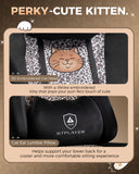 GTPLAYER Gaming Chair with Leopard Print Cat, Cute Velvet Fabric Ergonomic Office Chair with Footrest Headrest and Lumbar Support GTP710