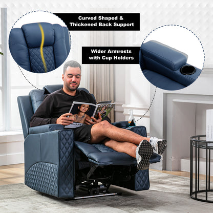 COMHOMA PU Leather Massage Recliner with LED Lighting H7137