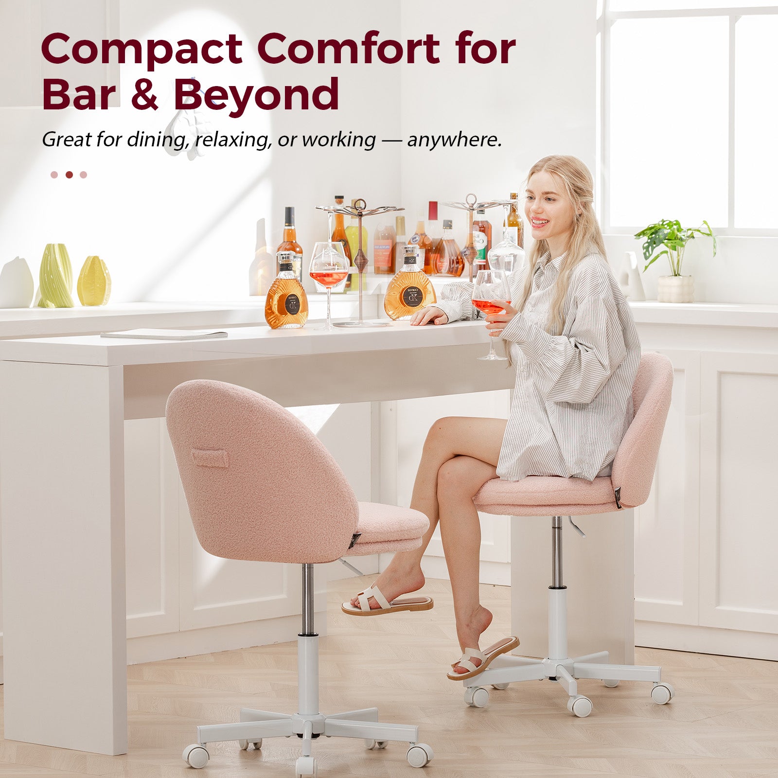 COMHOMA Small Criss Cross Office Chair, Vanity Chair CH710