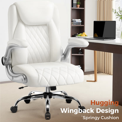 COMHOMA Big and Tall Office Chair, 400LBS Wide Seat Ergonomic Chair, High Back Executive Leather Chair CH227