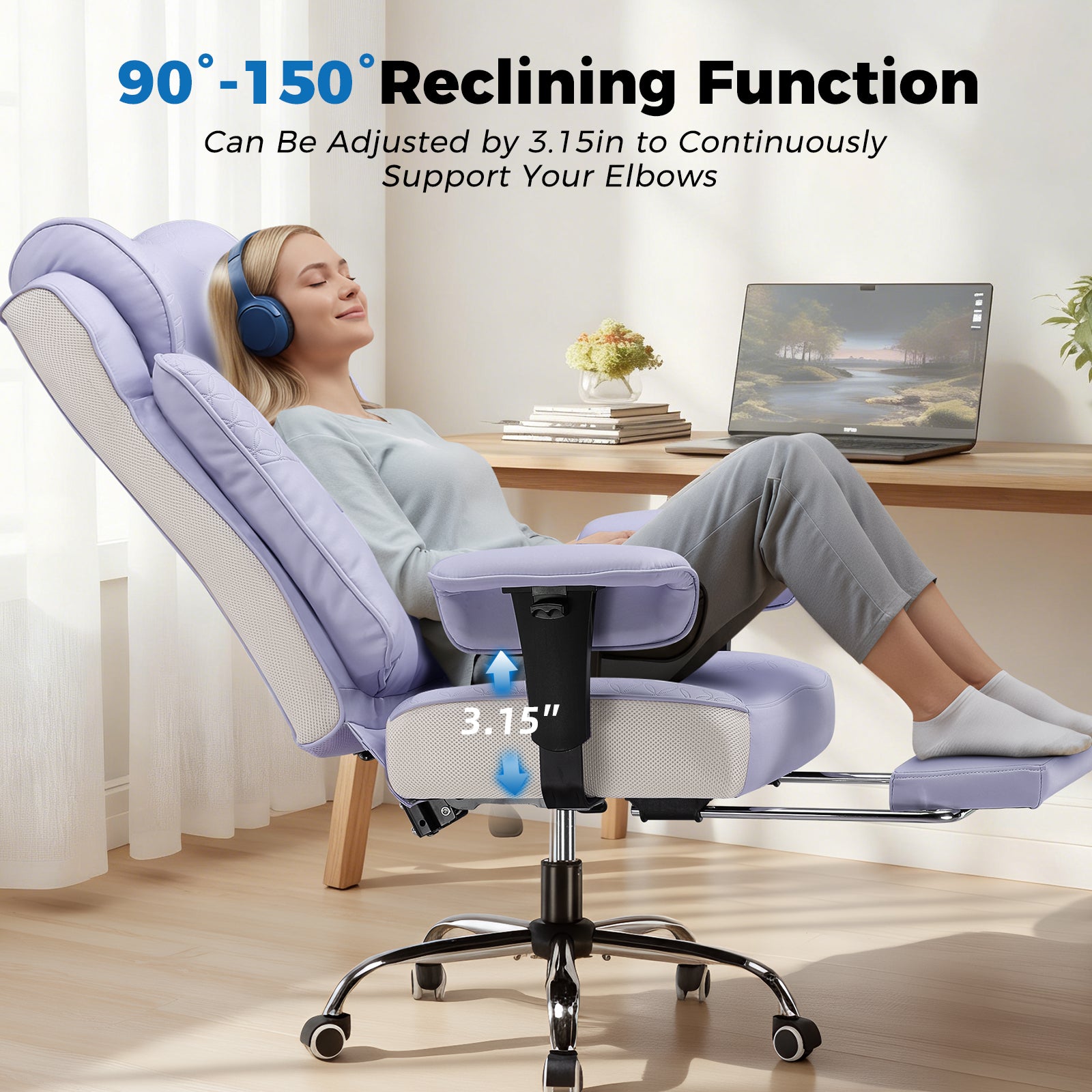 COMHOMA Big Headrest 400LBS Big and Tall Office Chair CH610