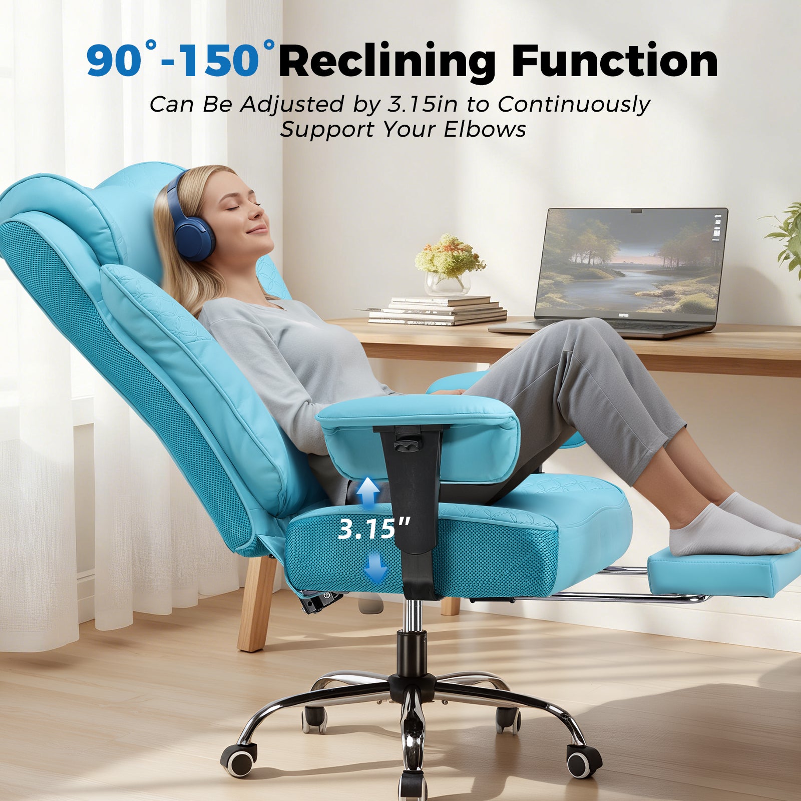 COMHOMA Big Headrest 400LBS Big and Tall Office Chair CH610