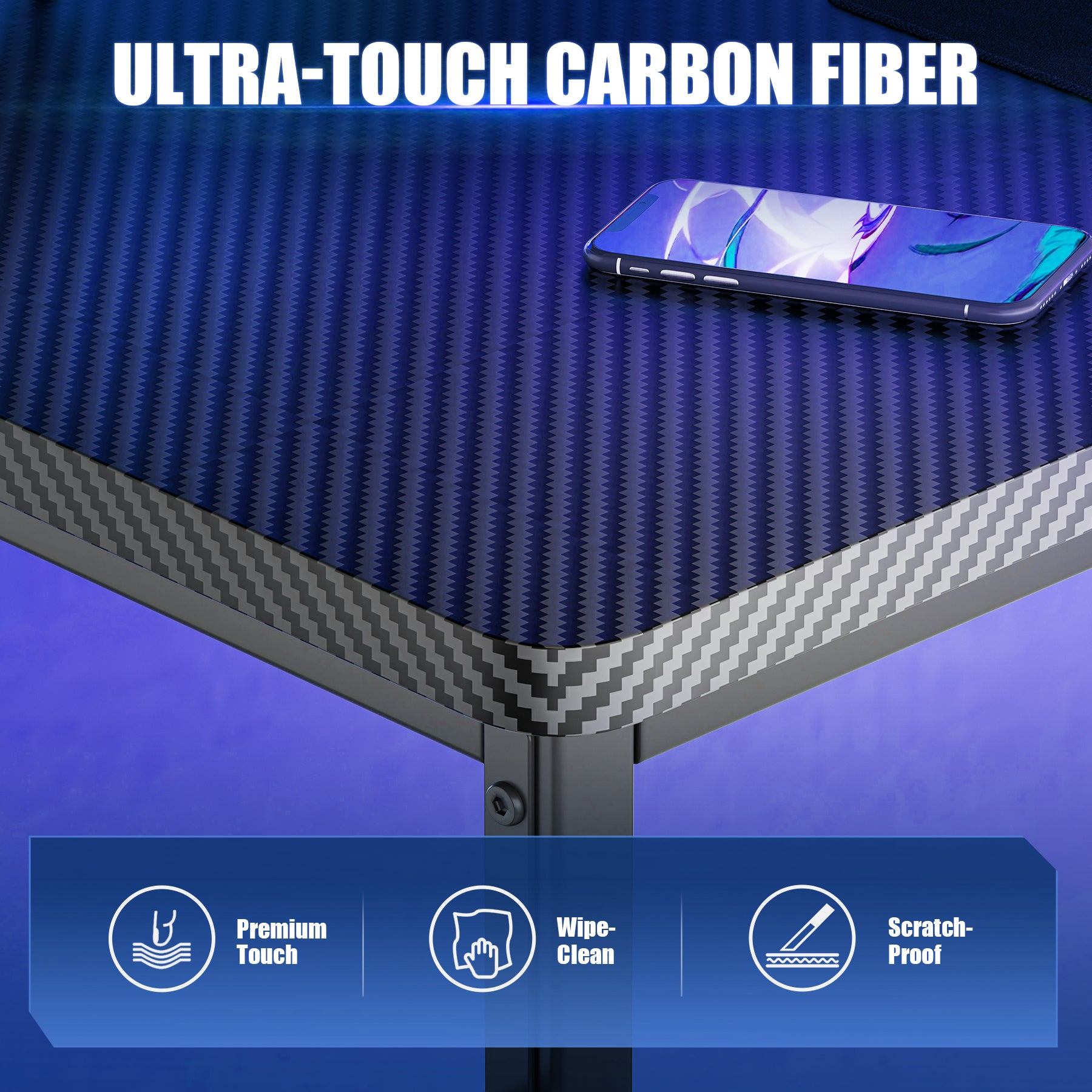 COMHOMA L Shaped Carbon Fiber Office & Gaming Desk DL001