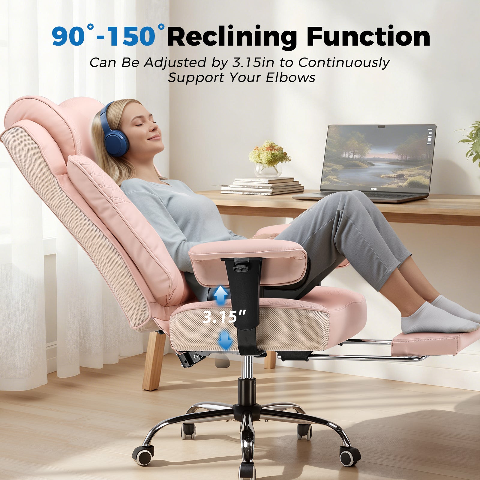 COMHOMA Big Headrest 400LBS Big and Tall Office Chair CH610