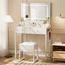 COMHOMA® 27" Makeup Vanity Desk Set with 3-Color LED Mirror, Charging Station & 5 Drawers B205
