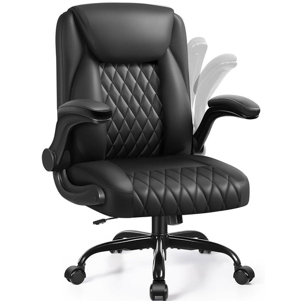 COMHOMA Big and Tall Office Chair, 400LBS Wide Seat Ergonomic Chair, High Back Executive Leather Chair CH227
