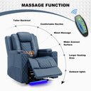 COMHOMA PU Leather Massage Recliner with LED Lighting H7137